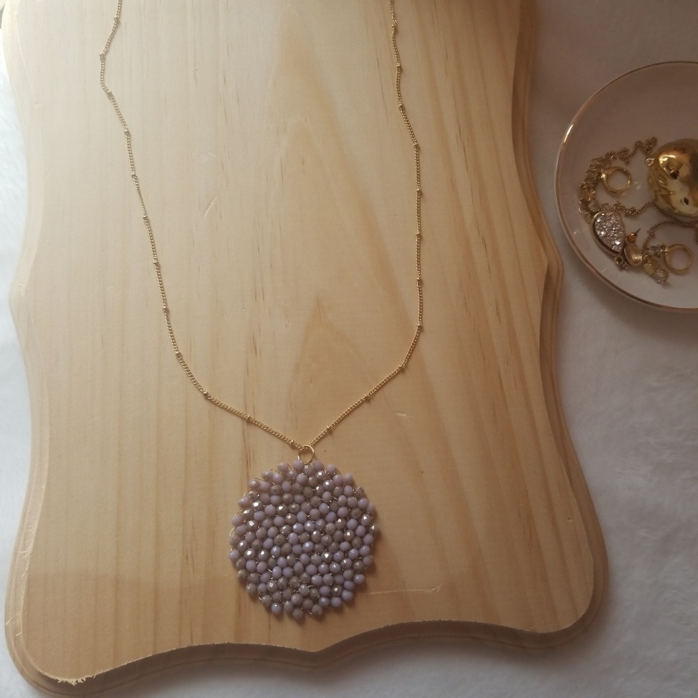 Long crystal necklace